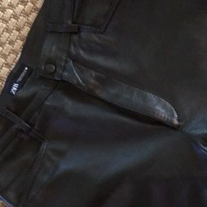 Zara genuine leather trousers